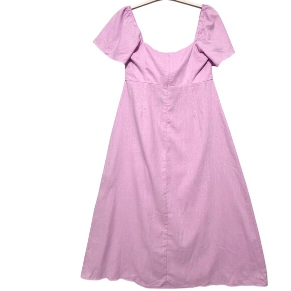 Calli Kaliana Midi Dress Purple Size 14 Knotted Front Short Sleeve Casual NWT - Picture 4 of 12